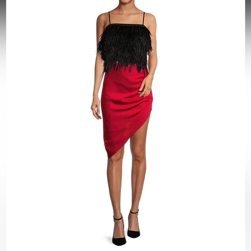 Gianni Bini High Rise Asymmetric Satin Skirt